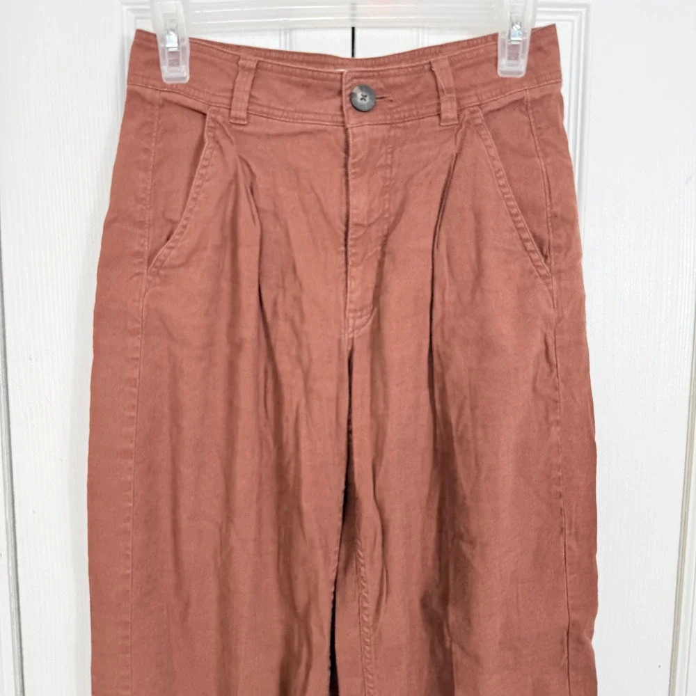 Everlane Put-Together Pleated Pant 00 Brown European Flax Linen Minimalist